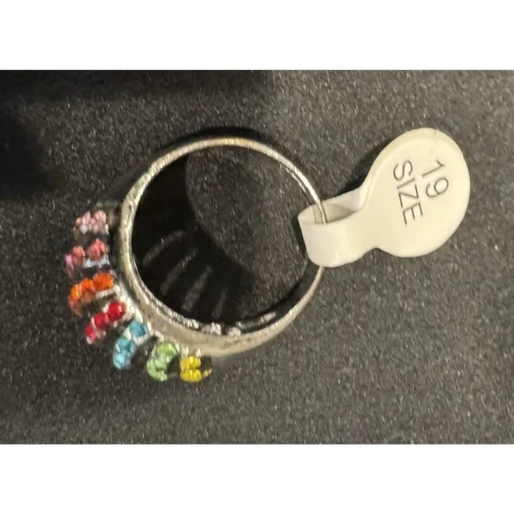 NEW Premier Designs Fashion CZ Rainbow Colors Ring Women 19 US 9.5